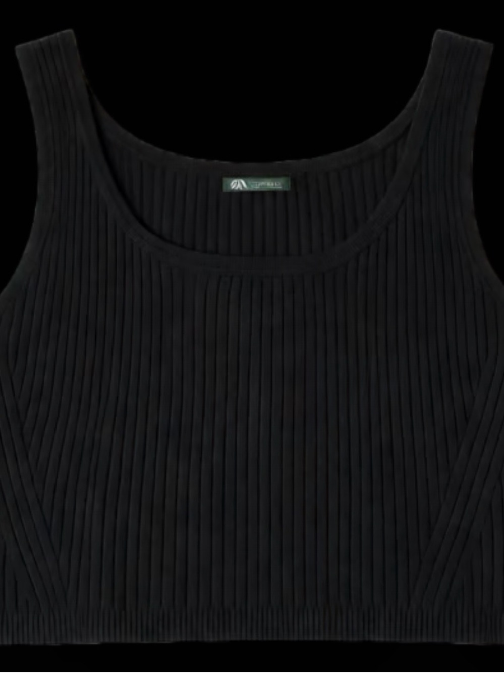 wild fable Black Ribbed Scoop Crop Tank